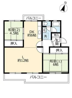 UR中山五月台【0130302号室】の間取り