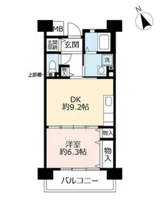 UR奈良学園前・鶴舞【0070208号室】の間取り