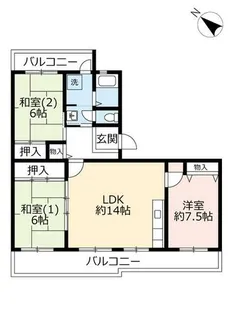 UR奈良青山【0040302号室】の間取り