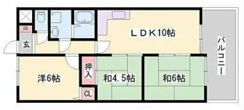 グランドメゾン南別府【403号室】の間取り