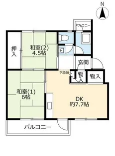 UR香里【E060308号室】の間取り