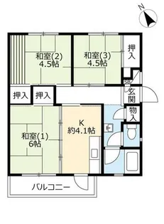 UR中登美第三【D230102号室】の間取り