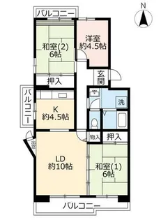 UR富田【1030304号室】の間取り