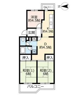 UR西京極【0010510号室】の間取り