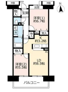 URアーバニア上飯田北町【0000805号室】の間取り