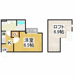 フォンテンブロー初芝【1階】の間取り