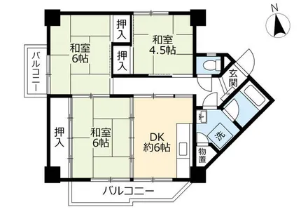 UR高座台【1050404号室】の間取り