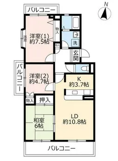 UR小金台【0010106号室】の間取り