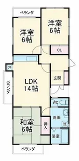 アルプス東豊中マンション【1階】の間取り