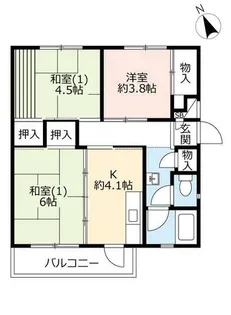 UR中登美第三【D260301号室】の間取り