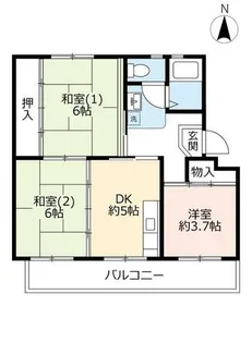 UR富田【0900504号室】の間取り