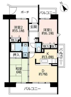 URアルビス緑丘【1080701号室】の間取り
