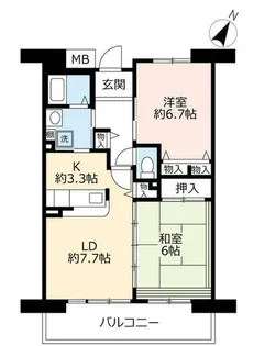 URアルビス緑丘【1030105号室】の間取り