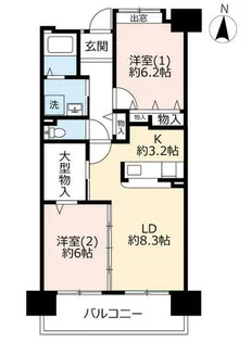 URアーバンラフレ虹ヶ丘西【0020102号室】の間取り