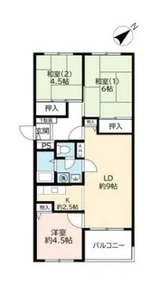 UR芦屋浜【0021543号室】の間取り