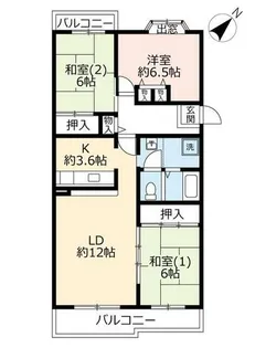 UR平城左京【0200502号室】の間取り
