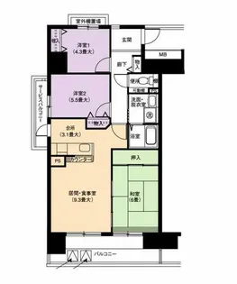 URアーバンラフレ鳩岡【0010108号室】の間取り