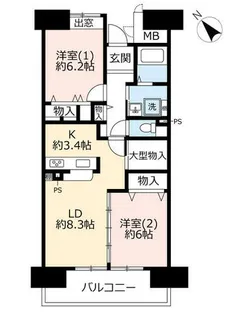 URアーバンラフレ鶴舞公園【0020803号室】の間取り