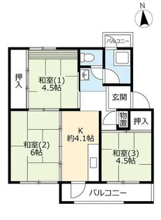 UR向ヶ丘第二【0590502号室】の間取り