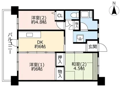 UR名谷【0021003号室】の間取り