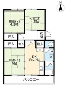 UR箕面粟生第三【0170608号室】の間取り