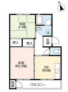 UR男山【D160203号室】の間取り