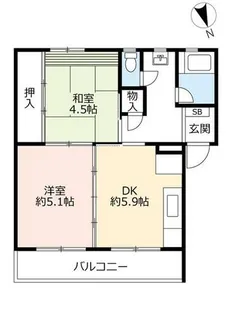 UR徳力【1030405号室】の間取り
