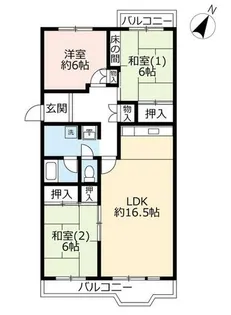 UR藤沢台第三【3140203号室】の間取り