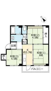 UR明石舞子【A260301号室】の間取り