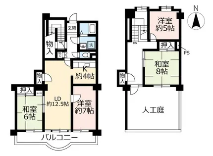 UR神宮東パークハイツ【0151003号室】の間取り