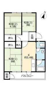 UR花山東【0200808号室】の間取り