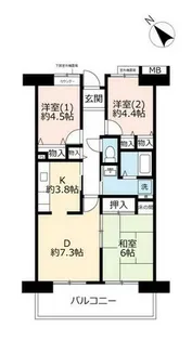 URアルビス旭ヶ丘【0050406号室】の間取り
