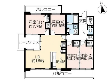 URサンヴァリエ津久野【0080605号室】の間取り