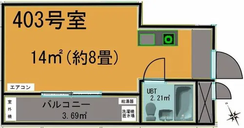 パレスエミ【403号室】の間取り