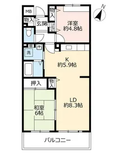 URアルビス五月ヶ丘【1120503号室】の間取り