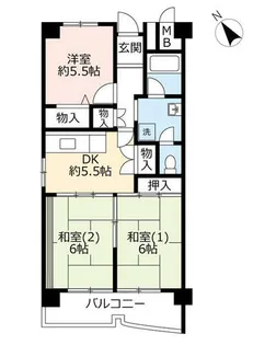 UR南港しらなみ【0340110号室】の間取り