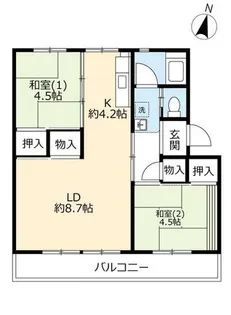 UR男山【B230403号室】の間取り