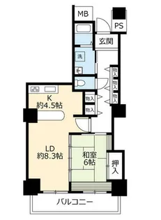 URぷららてんま【0002009号室】の間取り