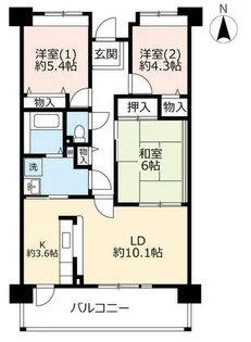 UR西宮マリナパークシティ丘のある街【0060604号室】の間取り
