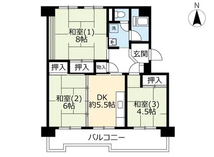 UR洛西境谷東【0150702号室】の間取り