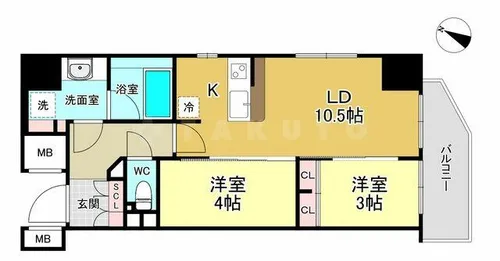 アーバネックス西本町【15階】の間取り