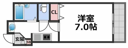 リバーライズ玉造【3階】の間取り