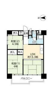 UR南港ひかりの【0140614号室】の間取り