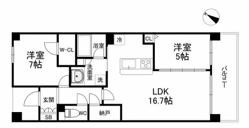 リバーガーデンECOシティ アリスの森【5階】の間取り