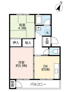 UR男山【D100501号室】の間取り