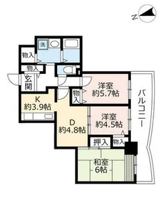 URサンクレア池下【0021005号室】の間取り