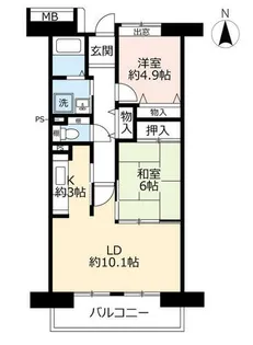 URコンフォール城山【0060303号室】の間取り