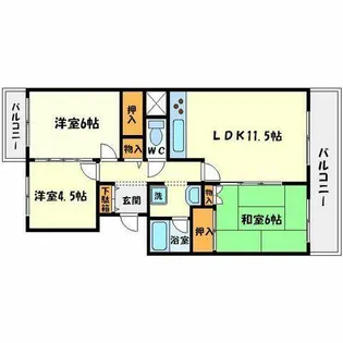 大阪府箕面市小野原東5丁目【マンション】の間取り