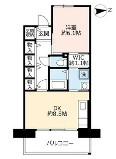 URサンヴァリエあべの阪南【1020611号室】の間取り