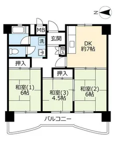 UR南港しらなみ【0320411号室】の間取り